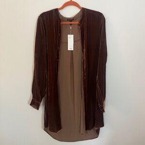 Eileen Fisher velvet long shirt size M w/ Tags
